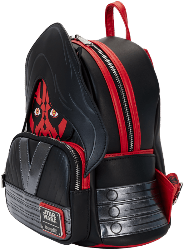 LOUSTBK0433 Star Wars: The Phantom Menace 25th Anniversary - Darth Maul with Hood Mini Backpack - Loungefly - Titan Pop Culture