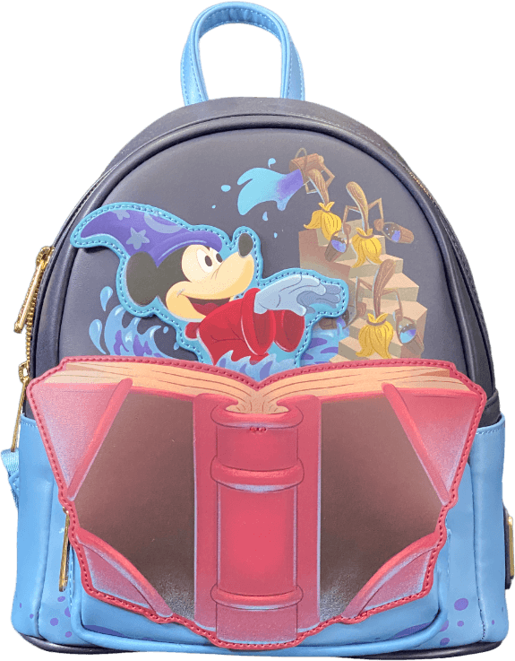 LOUWDBK2807 Fantasia - Sorcerer Mickey Book 10" Mini Backpack [RS] - Loungefly - Titan Pop Culture