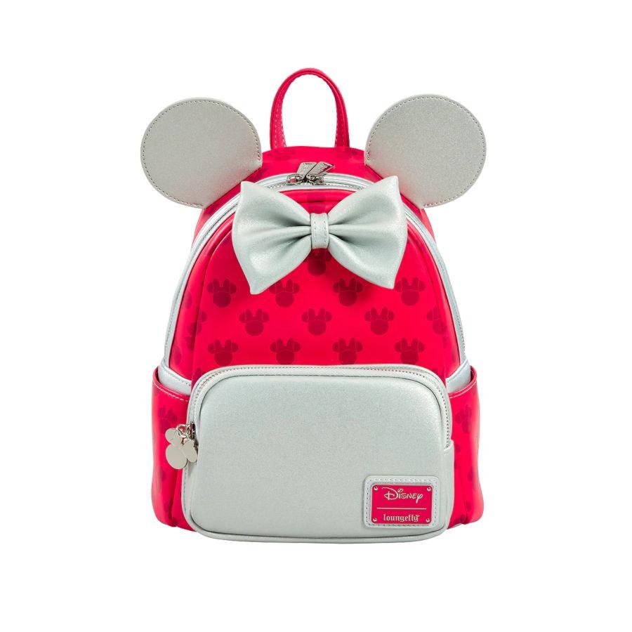 LOUWDBK3357 Disney - Minnie Mouse (Red & Silver) US Exclusive Mini Backpack [RS] - Loungefly - Titan Pop Culture