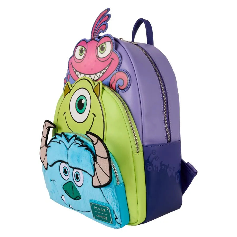 LOUWDBK4027 Monsters Inc. - Mike, Sulley, Randall Triple Pocket Mini Backpack - Loungefly - Titan Pop Culture
