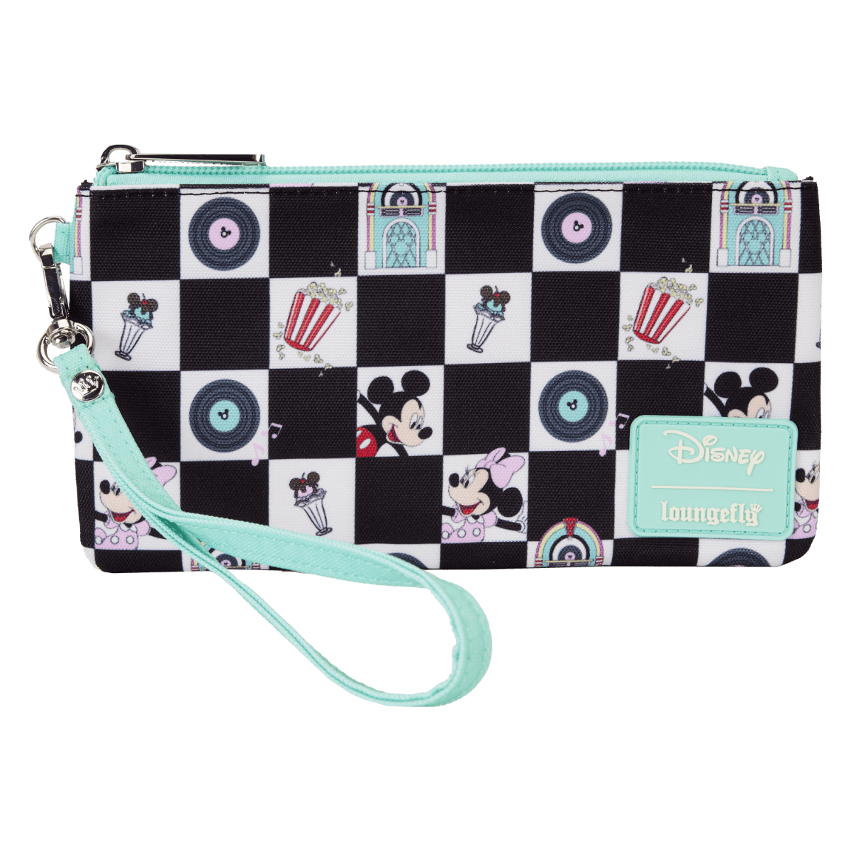 LOUWDCS0344 Disney - Mickey & Minnie Date Diner AOP Nylon Wristlet - Loungefly - Titan Pop Culture