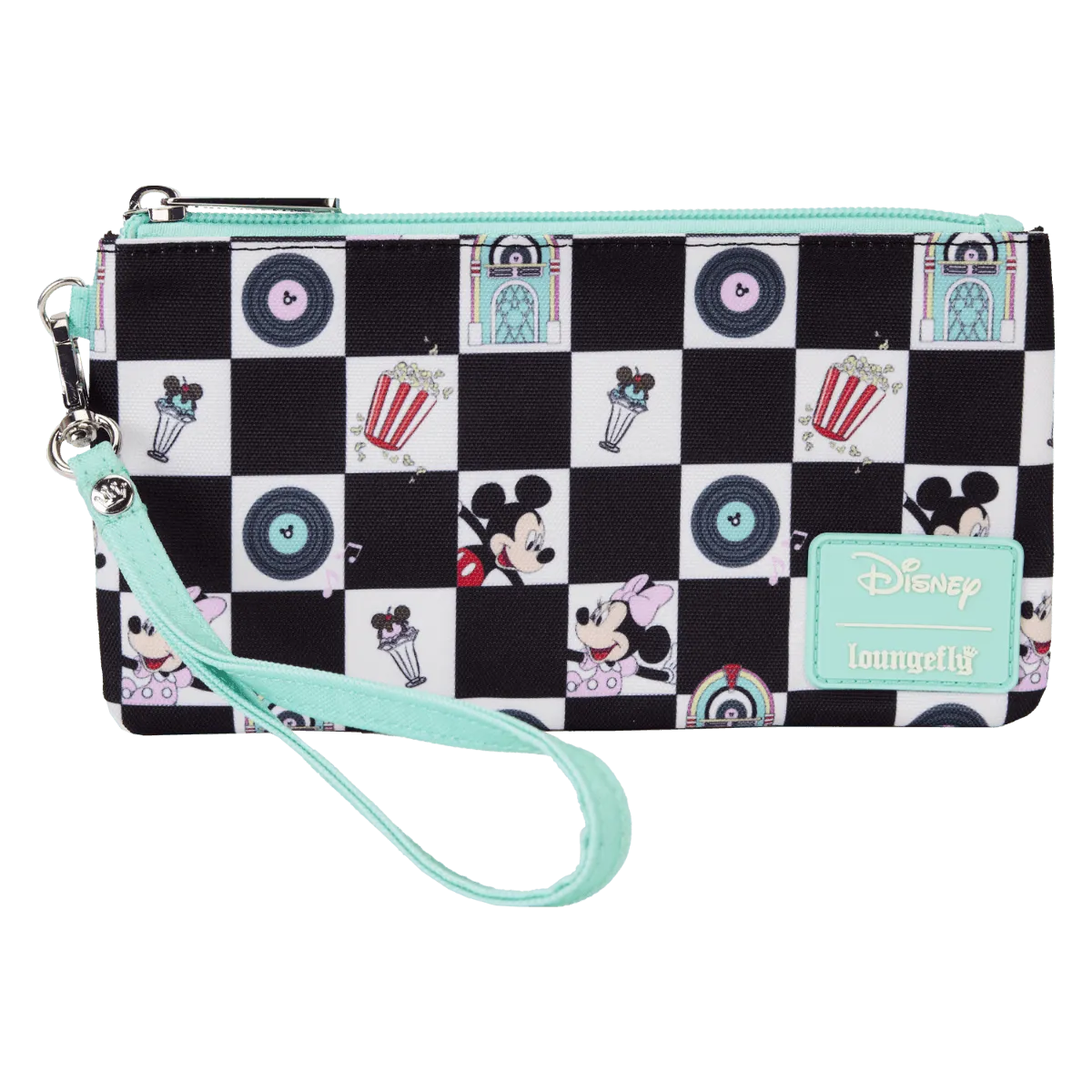 LOUWDCS0344 Disney - Mickey & Minnie Date Diner AOP Nylon Wristlet - Loungefly - Titan Pop Culture