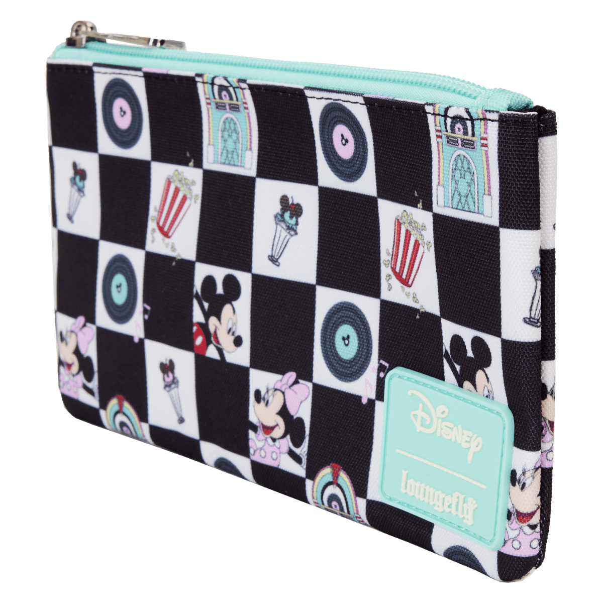 LOUWDCS0344 Disney - Mickey & Minnie Date Diner AOP Nylon Wristlet - Loungefly - Titan Pop Culture