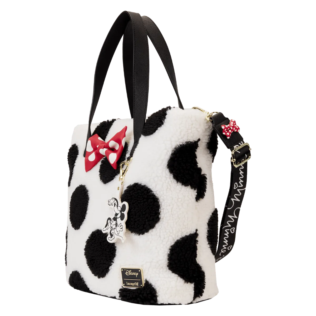 LOUWDTB2914 Disney - Minnie Rocks The Dots Sherpa Tote Bag - Loungefly - Titan Pop Culture