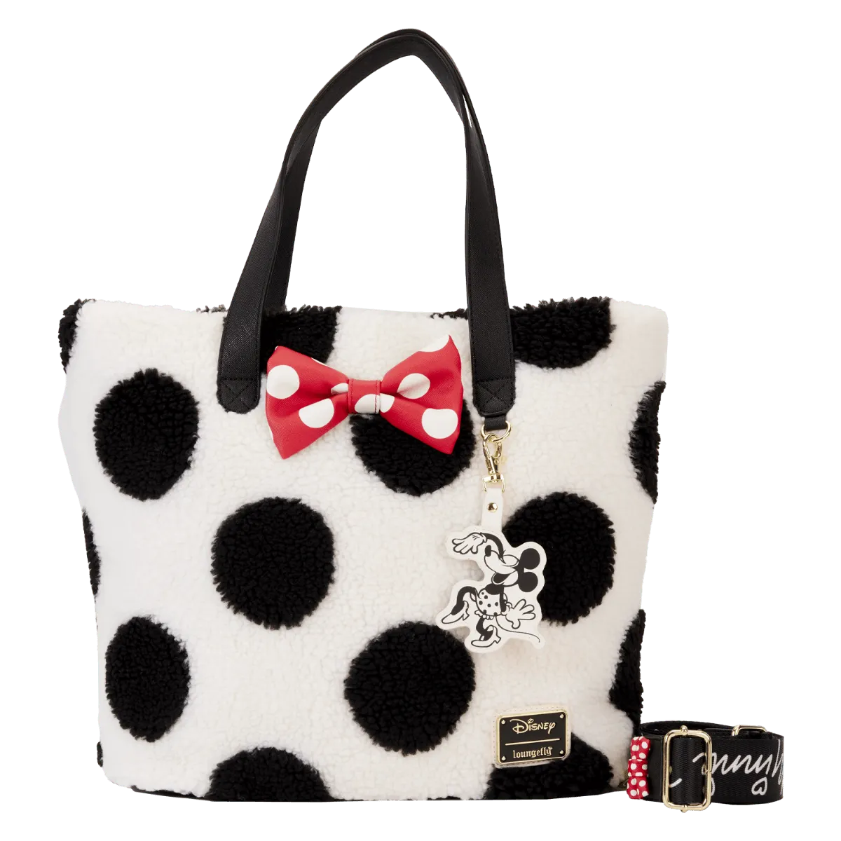 LOUWDTB2914 Disney - Minnie Rocks The Dots Sherpa Tote Bag - Loungefly - Titan Pop Culture