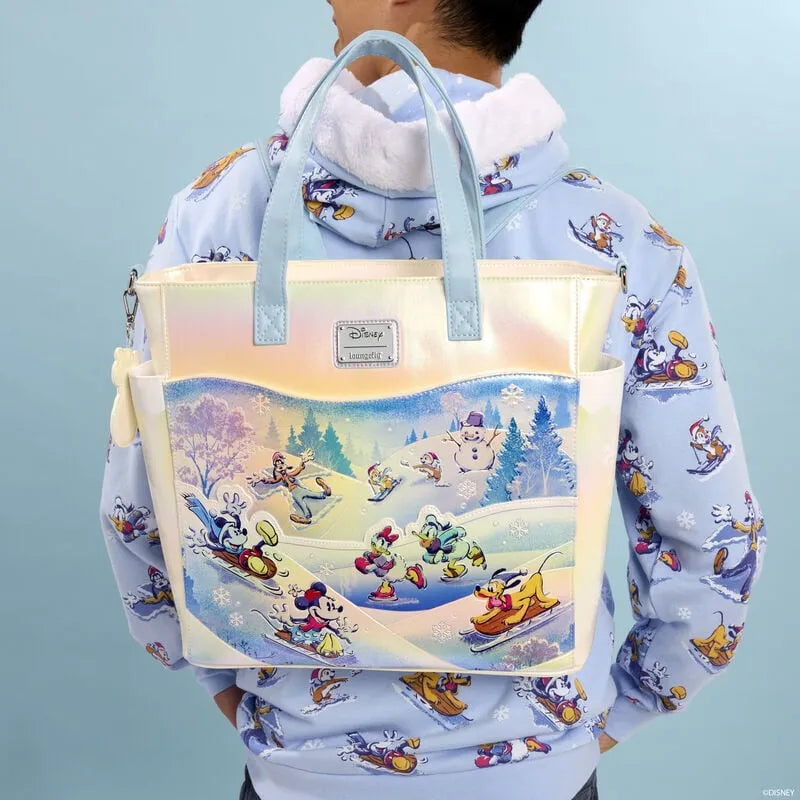 LOUWDTB3090 Mickey & Friends - Winter Wonderland Scene Convertible Tote - Loungefly - Titan Pop Culture
