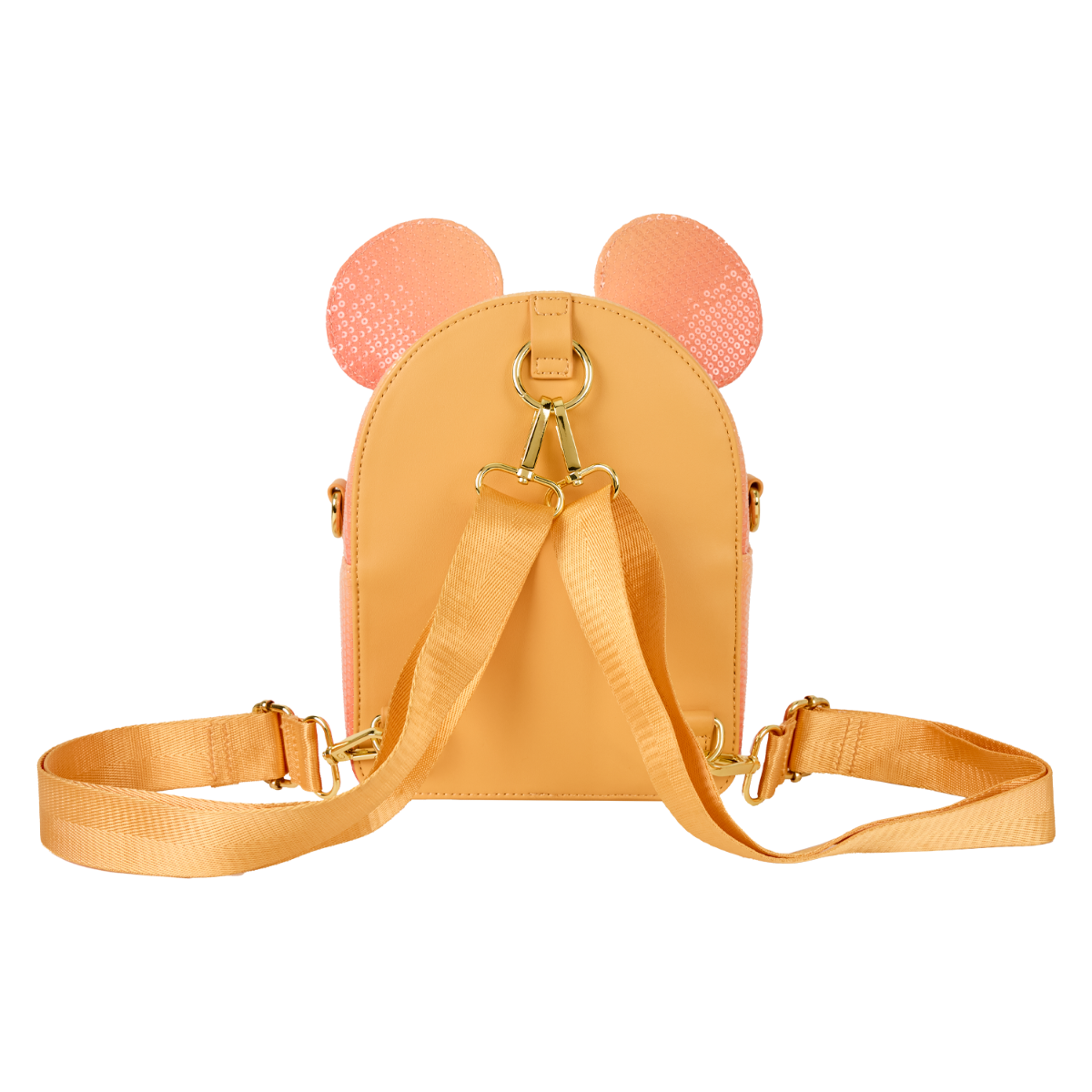 Disney - Mini mochila convertible y bolso bandolera con purpurina de Mickey Mouse