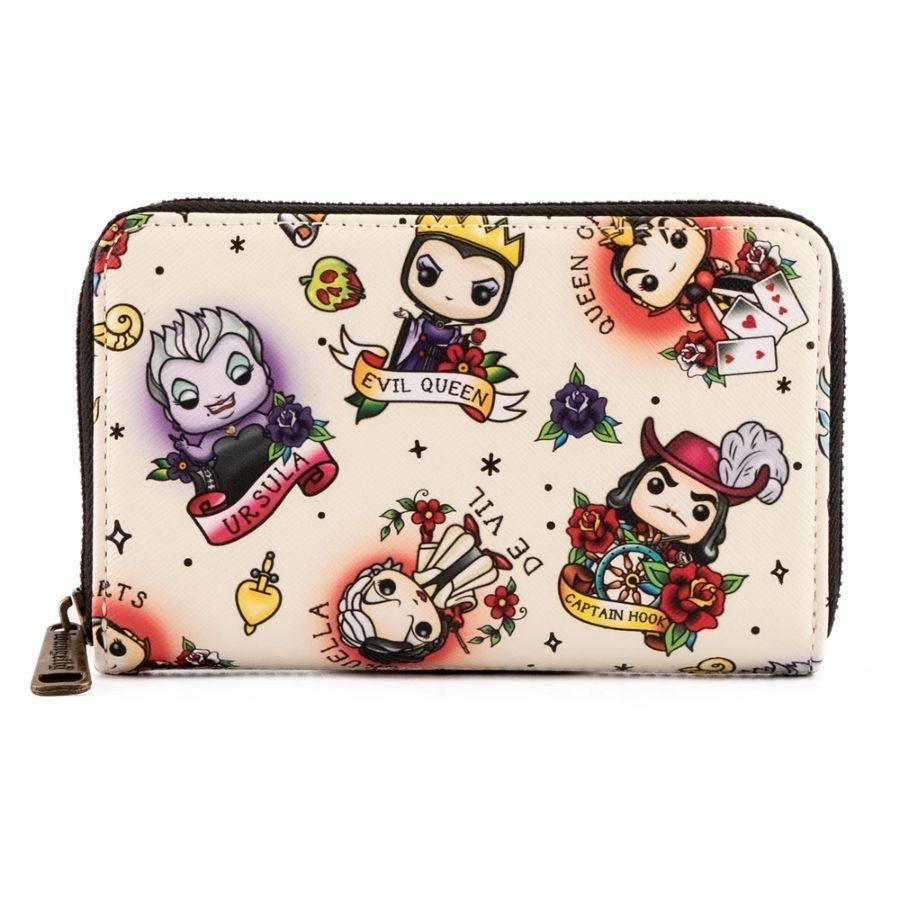 LOUWDWA1857 Disney - Villains Tatto Zip Purse - Loungefly - Titan Pop Culture