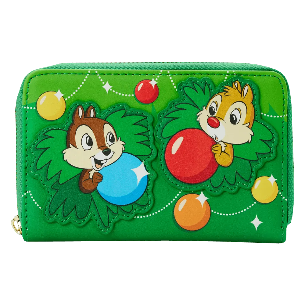 LOUWDWA2352 Disney - Chip & Dale Christmas Ornaments Zip Around Purse - Loungefly - Titan Pop Culture