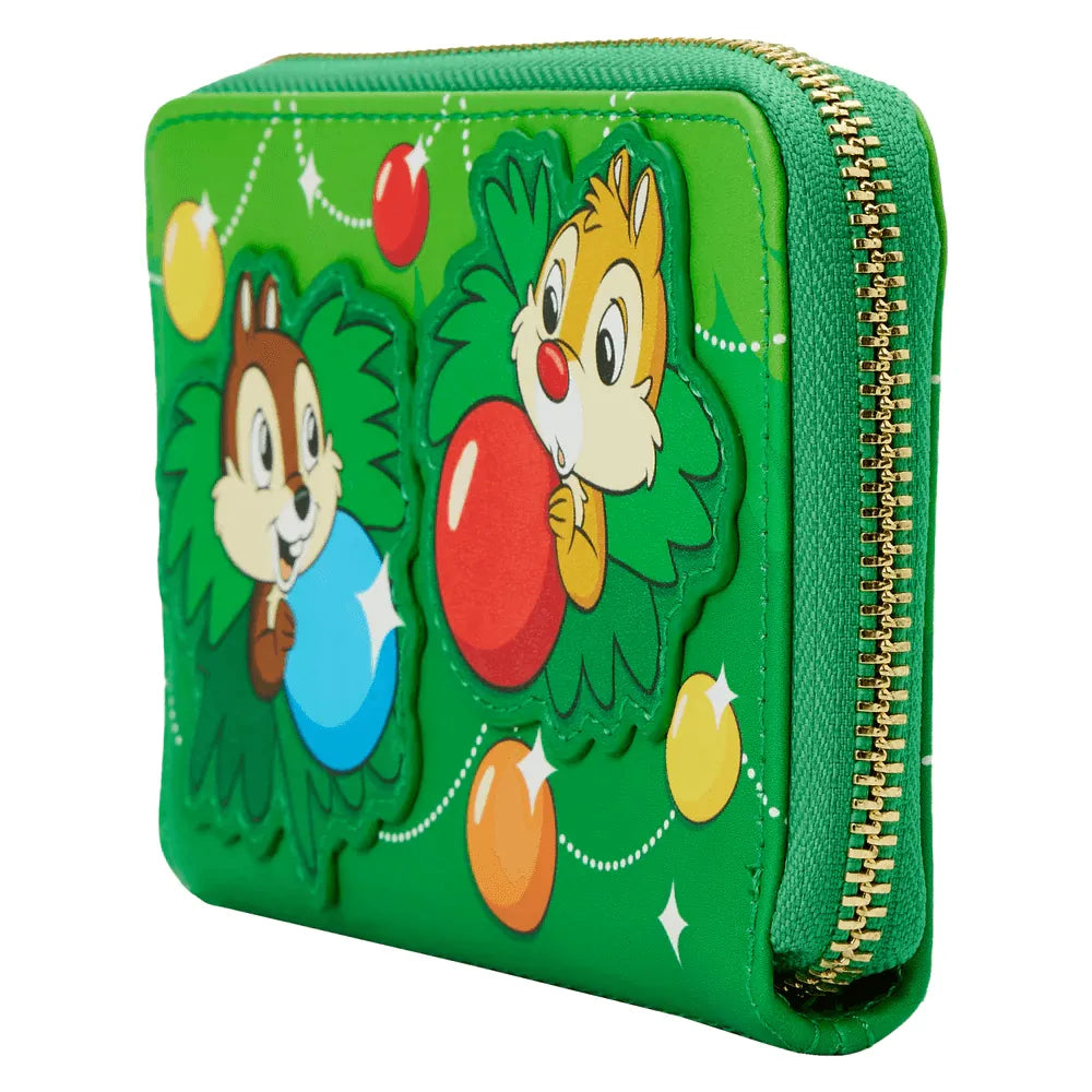 LOUWDWA2352 Disney - Chip & Dale Christmas Ornaments Zip Around Purse - Loungefly - Titan Pop Culture