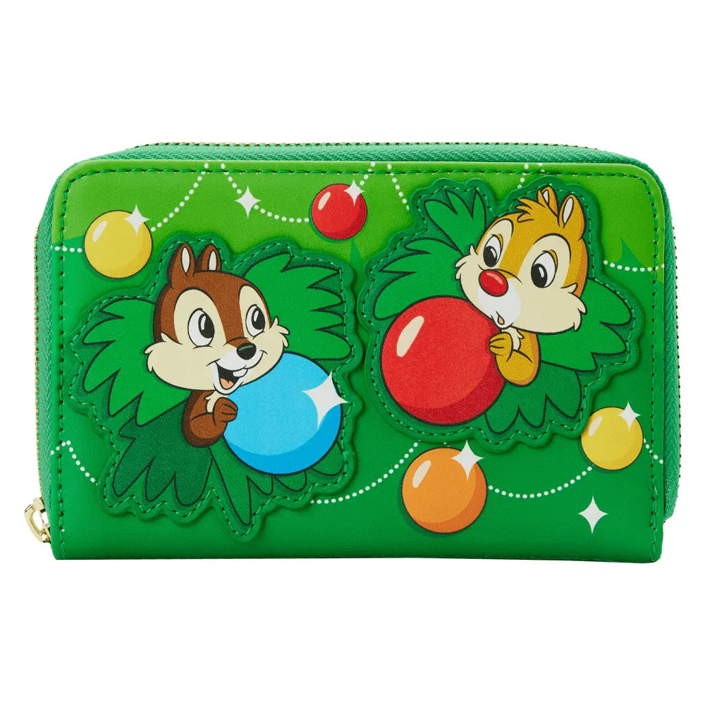 LOUWDWA2352 Disney - Chip & Dale Christmas Ornaments Zip Around Purse - Loungefly - Titan Pop Culture