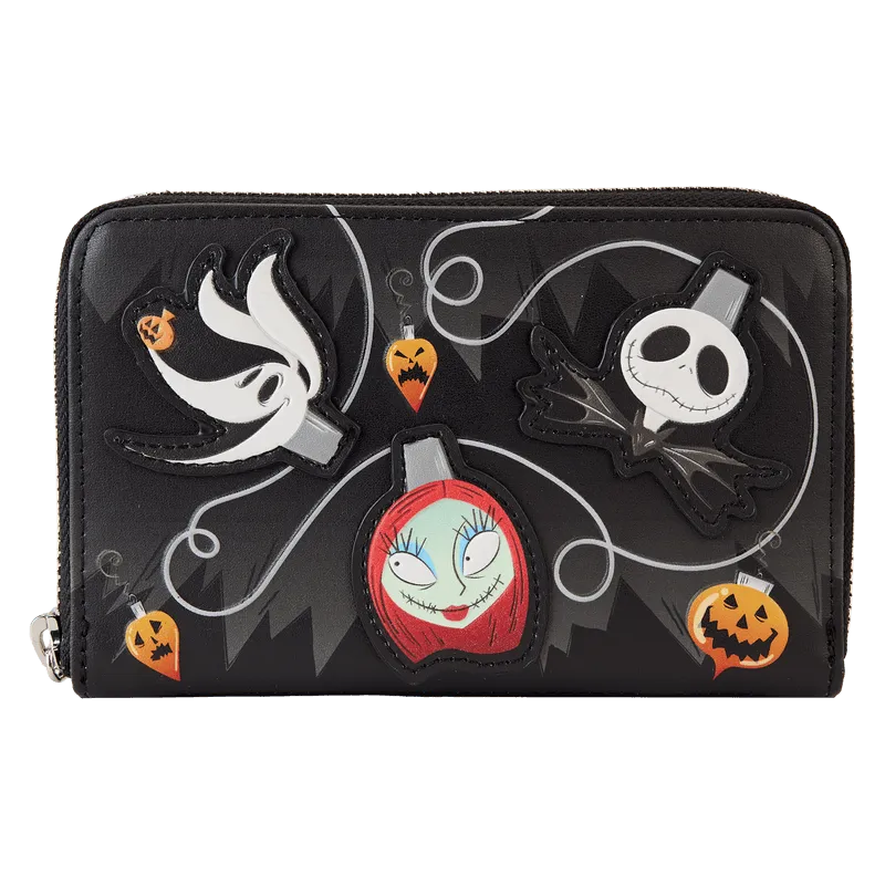 LOUWDWA2876 The Nightmare Before Christmas - Tree String Lights Glow Zip Around Wallet - Loungefly - Titan Pop Culture