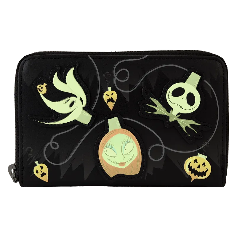 LOUWDWA2876 The Nightmare Before Christmas - Tree String Lights Glow Zip Around Wallet - Loungefly - Titan Pop Culture