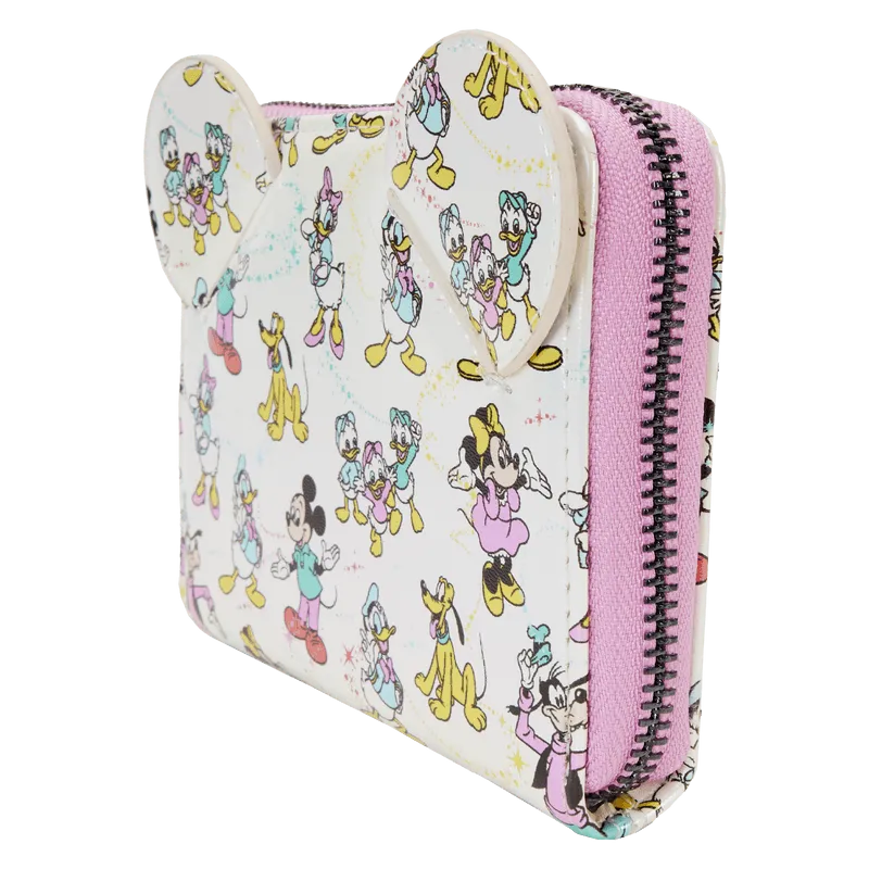 LOUWDWA2897 Disney: D100 - Classic All-Over Print Iridescent Zip Around Wallet - Loungefly - Titan Pop Culture