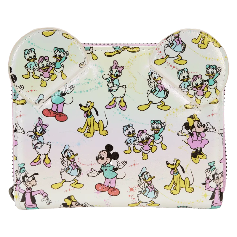 LOUWDWA2897 Disney: D100 - Classic All-Over Print Iridescent Zip Around Wallet - Loungefly - Titan Pop Culture