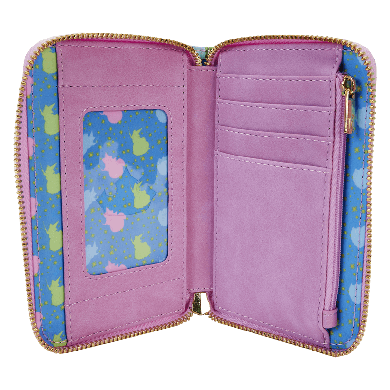 LOUWDWA2898 Sleeping Beauty - Castle Three Good Fairies Stained Glass Zip Around Wallet - Loungefly - Titan Pop Culture