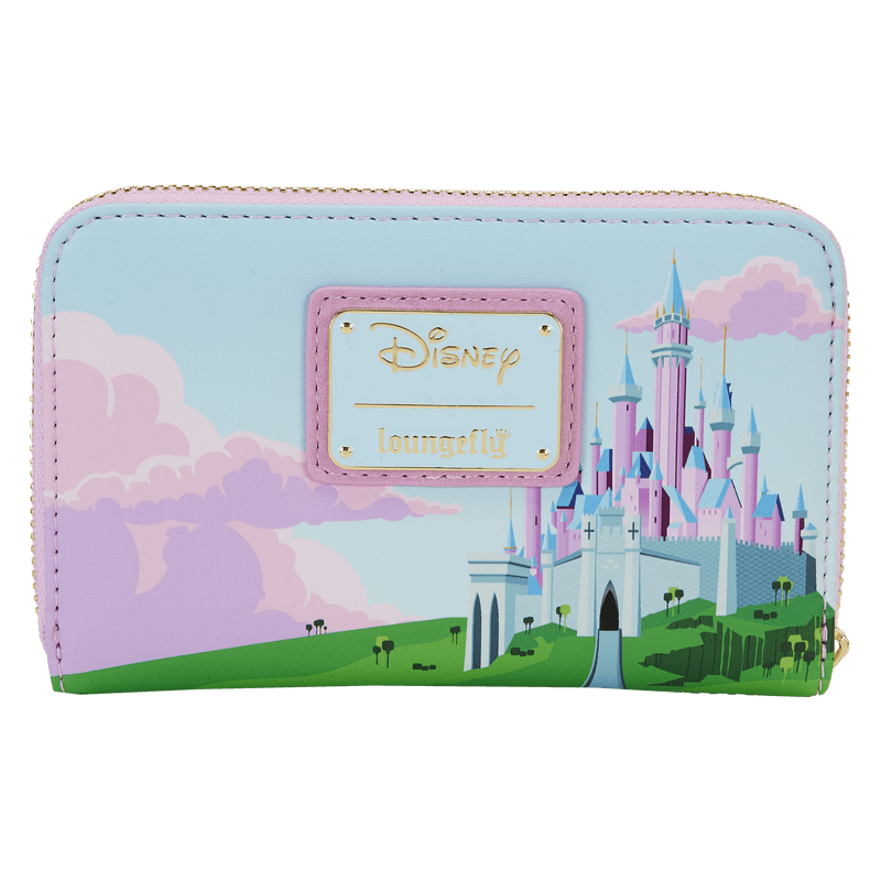 LOUWDWA2898 Sleeping Beauty - Castle Three Good Fairies Stained Glass Zip Around Wallet - Loungefly - Titan Pop Culture