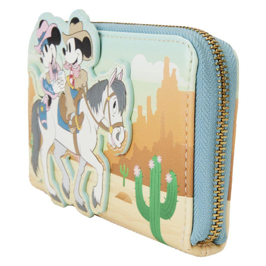 LOUWDWA2977 Disney - Western Mickey & Minnie Zip Around Wallet - Loungefly - Titan Pop Culture