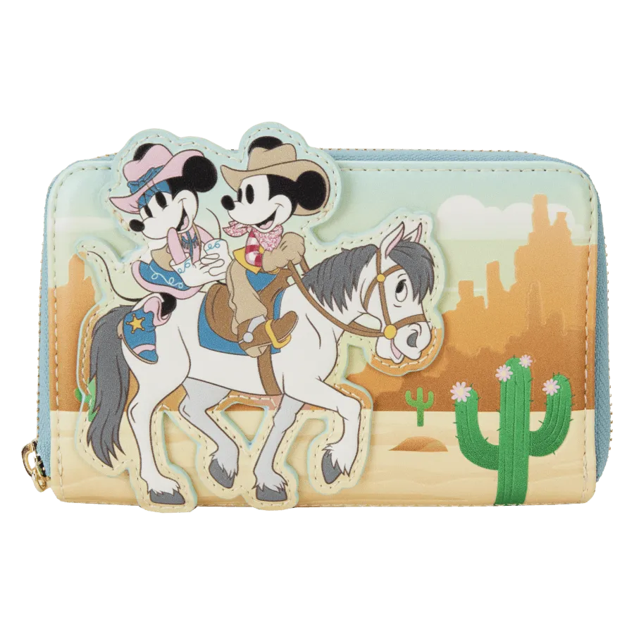 LOUWDWA2977 Disney - Western Mickey & Minnie Zip Around Wallet - Loungefly - Titan Pop Culture