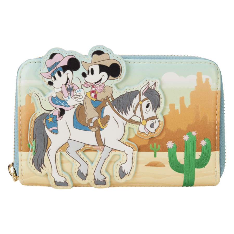 LOUWDWA2977 Disney - Western Mickey & Minnie Zip Around Wallet - Loungefly - Titan Pop Culture