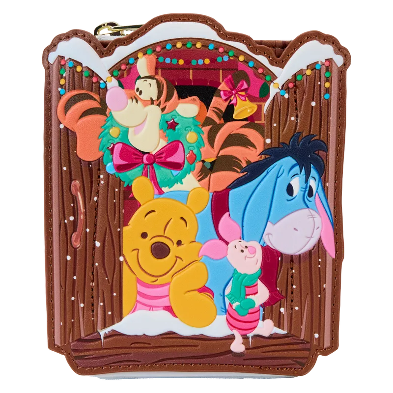 LOUWDWA3162 Winnie The Pooh - Pooh & Friends Holiday Scene Zip Wallet - Loungefly - Titan Pop Culture