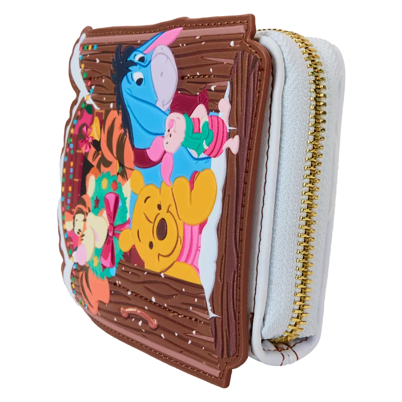 LOUWDWA3162 Winnie The Pooh - Pooh & Friends Holiday Scene Zip Wallet - Loungefly - Titan Pop Culture