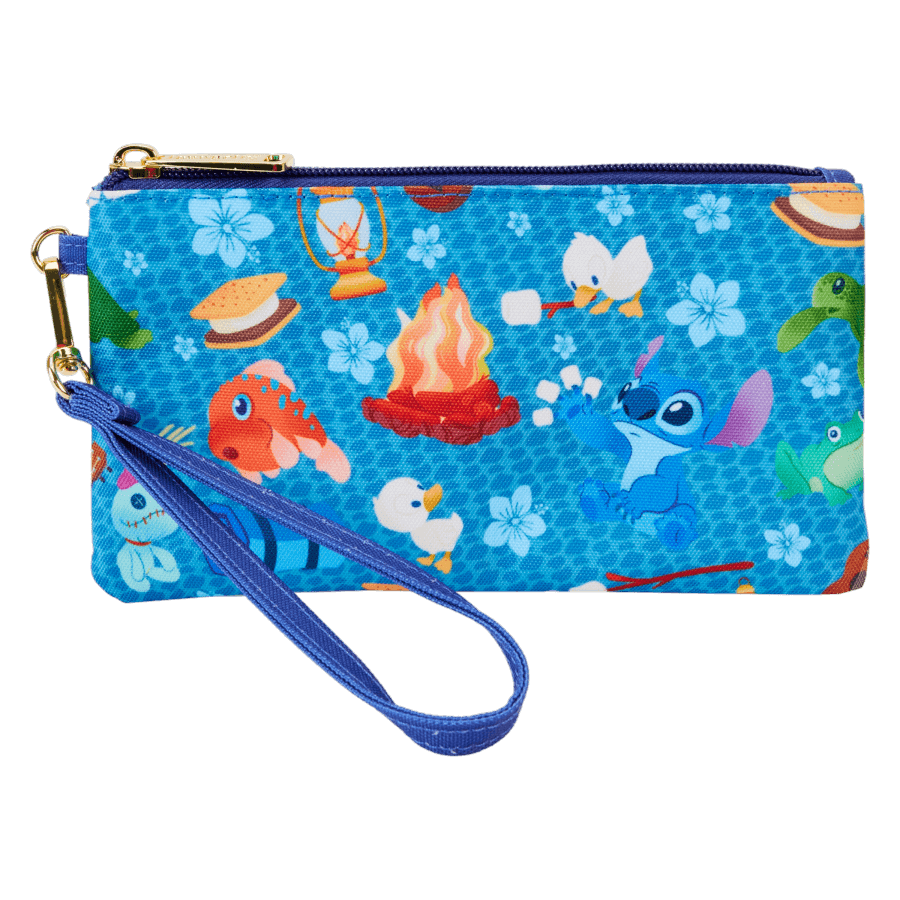 LOUWDWC0065 Lilo & Stitch - Camping Cuties All-over-print Nylon Wristlet - Loungefly - Titan Pop Culture