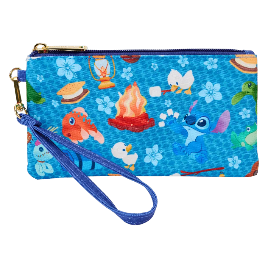 LOUWDWC0065 Lilo & Stitch - Camping Cuties All-over-print Nylon Wristlet - Loungefly - Titan Pop Culture