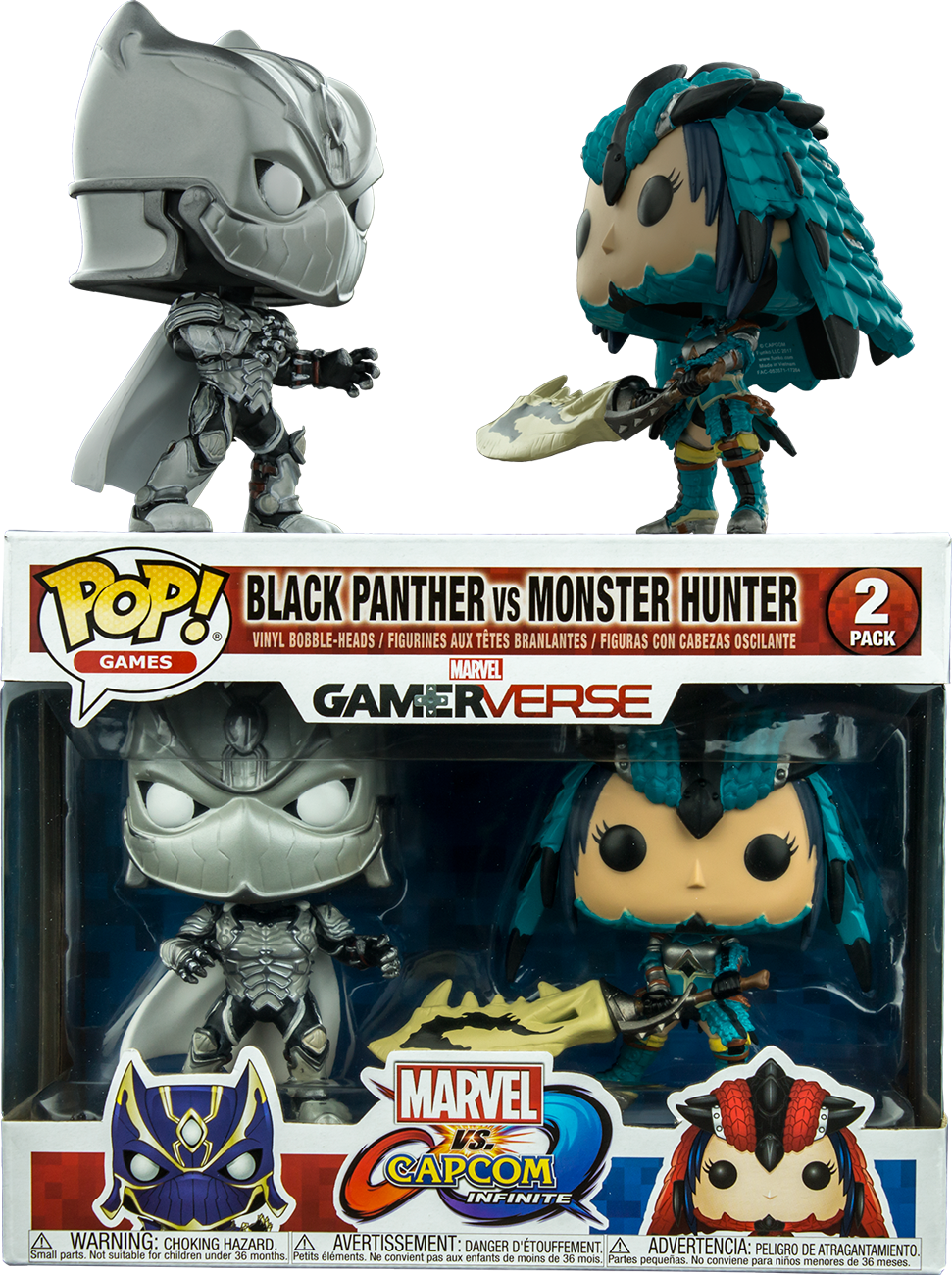 Marvel vs Capcom: Infinite - Black Panther vs. Monster Hunter Player 2 US Exc Pop! Vinyl 2-pack