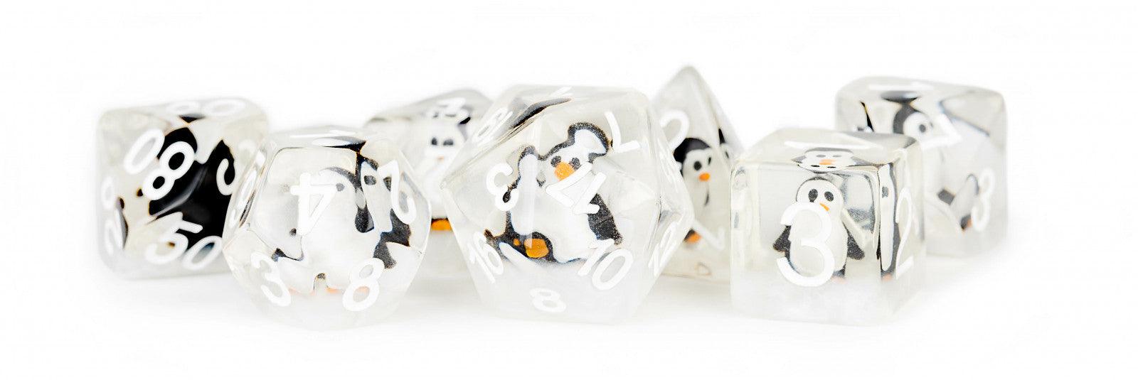 VR-91826 MDG Resin 16mm Polyhedral Dice Set - Penguin - FanRoll by Metallic Dice Games - Titan Pop Culture