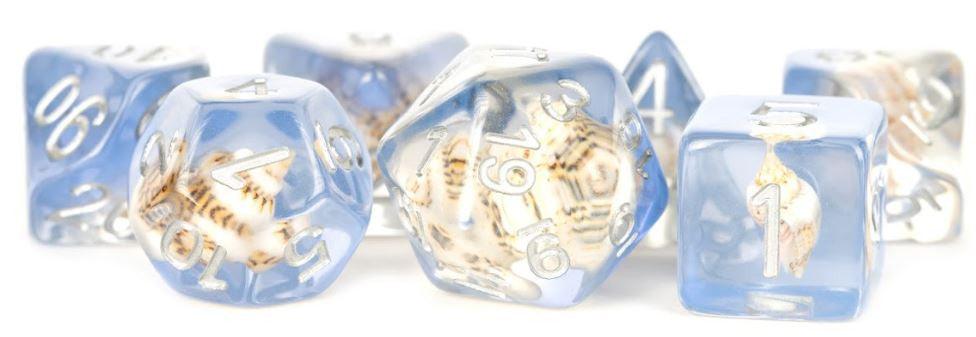 MDG Resin Polyhedral Dice Set 16mm - Sea Conch
