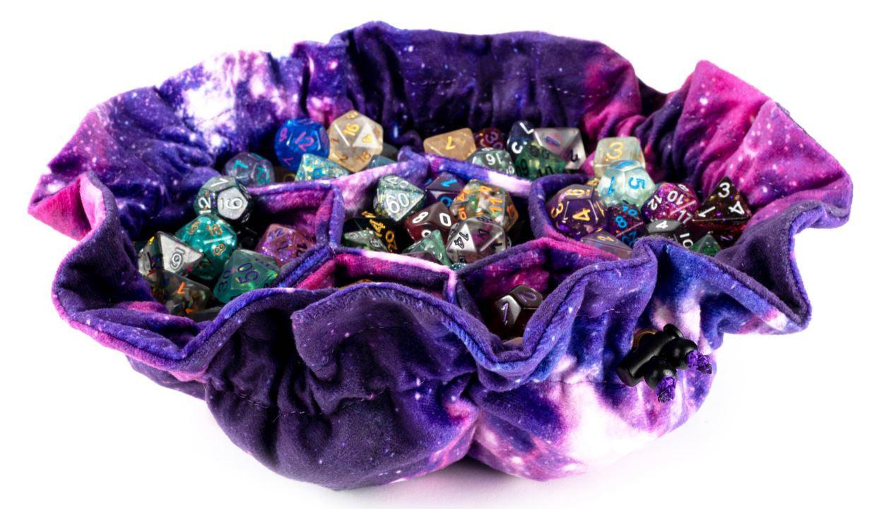 MDG Velvet Compartment Dice Bag with Pockets - Nebula FanRoll by Metallic Dice Games Titan Pop Culture
