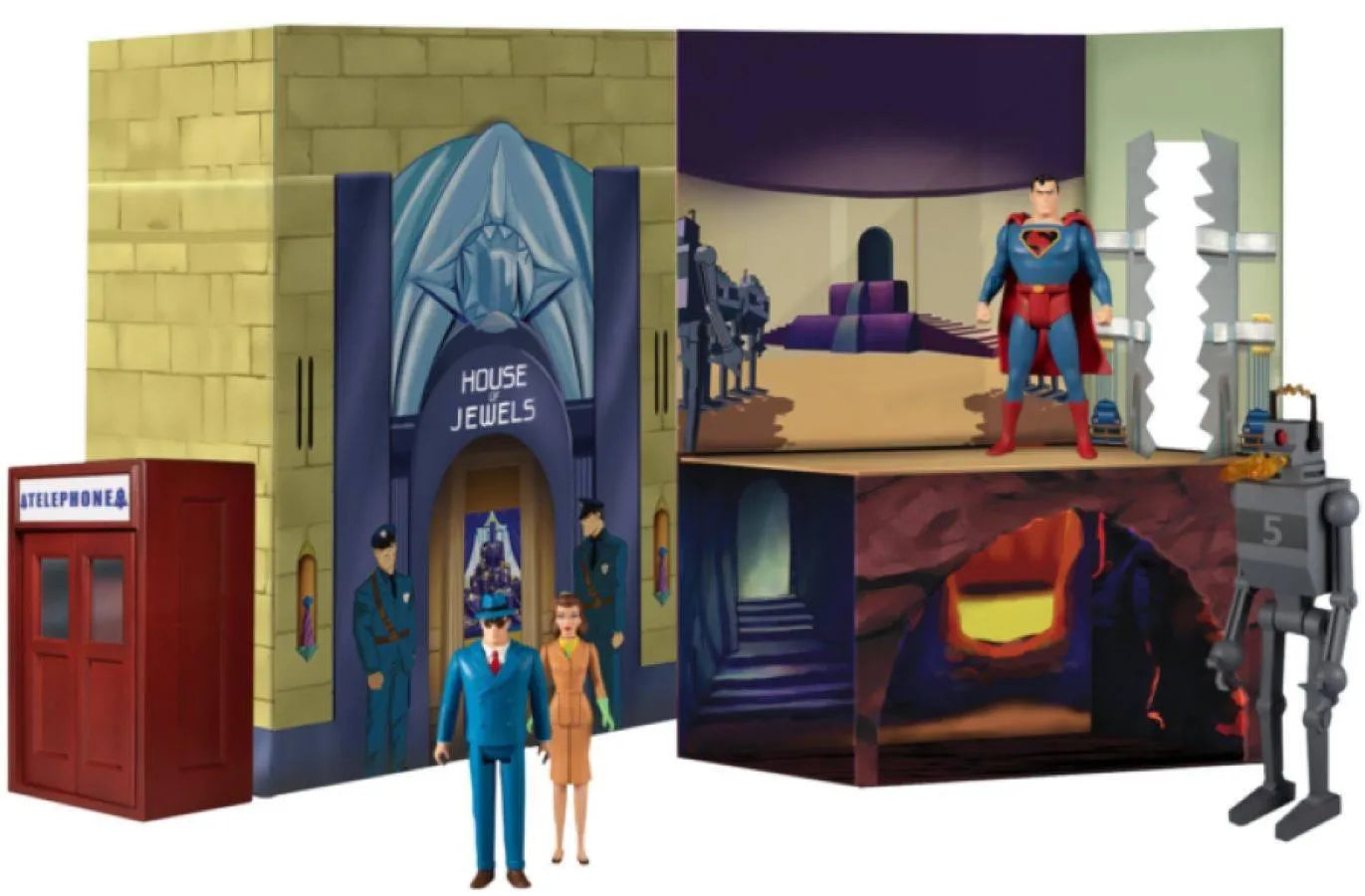 MEZ17070 Superman The Animated Series - Mechanical Monsters 5 Points Action Figure Deluxe Box Set - Mezco Toyz - Titan Pop Culture