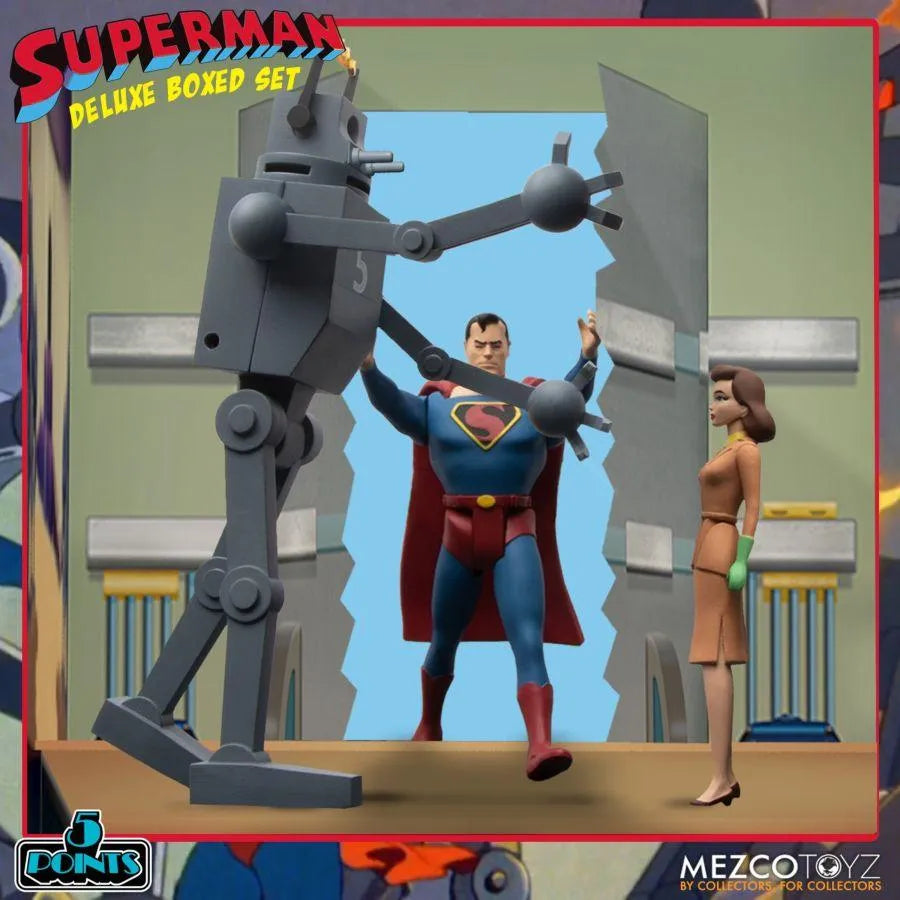 MEZ17070 Superman The Animated Series - Mechanical Monsters 5 Points Action Figure Deluxe Box Set - Mezco Toyz - Titan Pop Culture