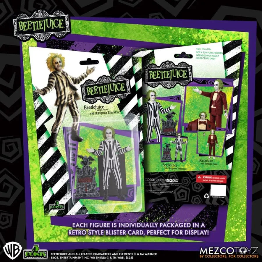 MEZ18032 Beetlejuice - Beetlejuice 5 Points 3.75" Figure Assortment - Mezco Toyz - Titan Pop Culture