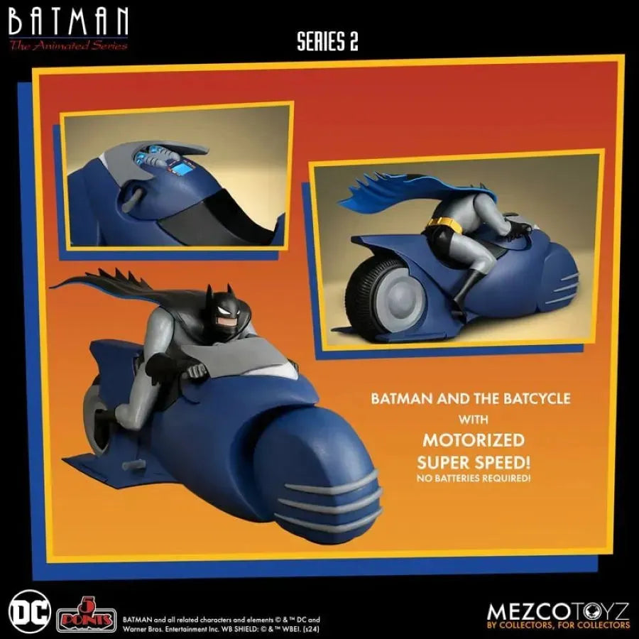 MEZ18218 Batman: The Animated Series - Series 2 Batman & Batcycle 5 Points Set - Mezco Toyz - Titan Pop Culture