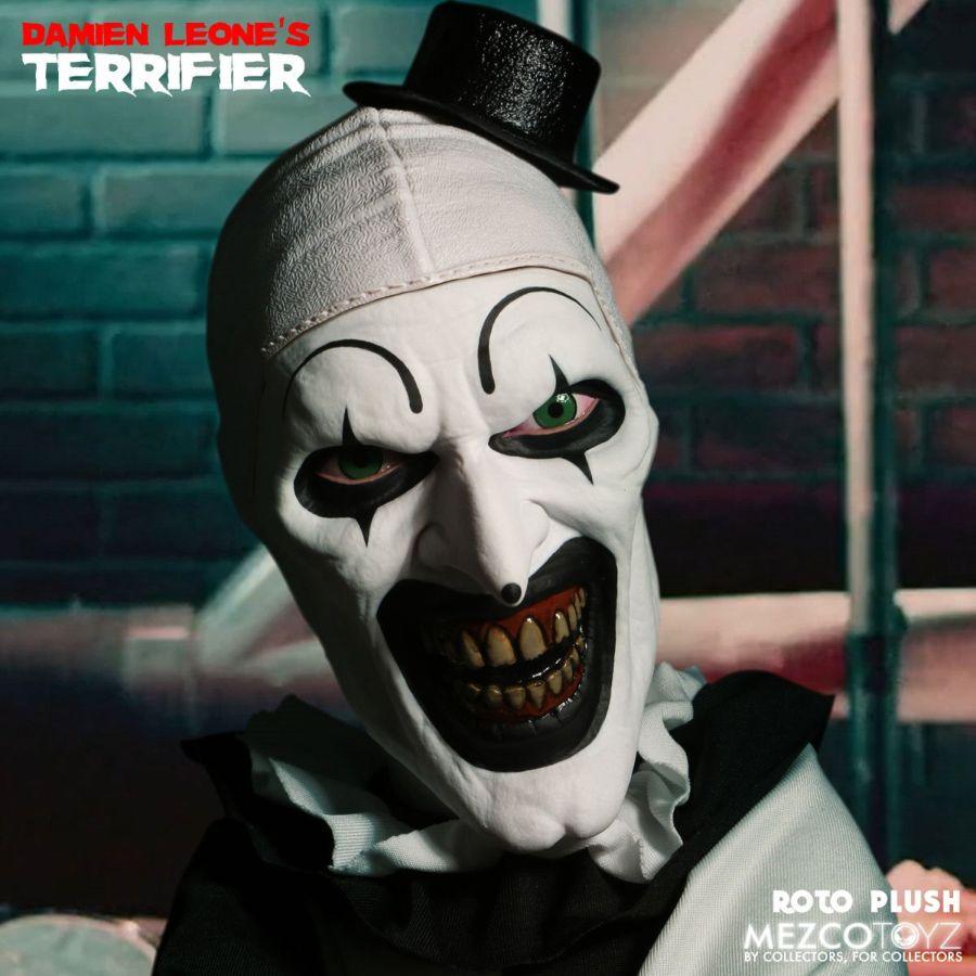 MEZ25526 Terrifier - Art The Clown 18'' Roto Plush - Mezco Toyz - Titan Pop Culture