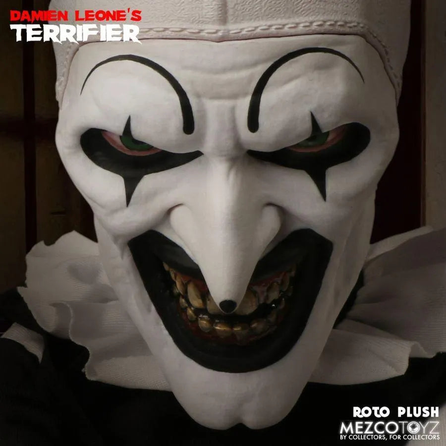 MEZ25526 Terrifier - Art The Clown 18'' Roto Plush - Mezco Toyz - Titan Pop Culture