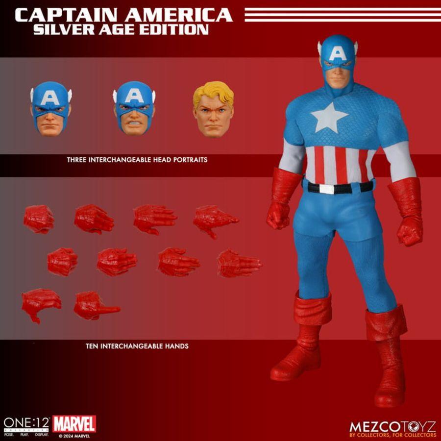 MEZ76254 Captain America - Silver Age Edition One:12 Collective Figure - Mezco Toyz - Titan Pop Culture