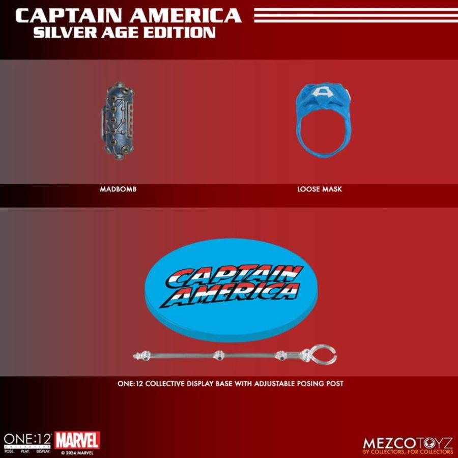 MEZ76254 Captain America - Silver Age Edition One:12 Collective Figure - Mezco Toyz - Titan Pop Culture