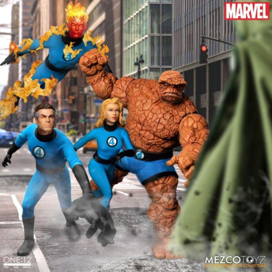 MEZAUS77600B Marvel Comics - Fantastic Four Deluxe Steel One:12 Action Figure Boxed Set - Mezco Toyz - Titan Pop Culture