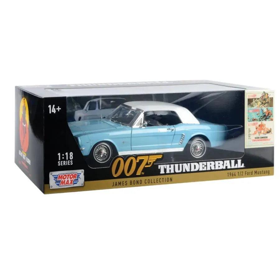 MOT79834 James Bond Collection - 1:18 Scale 1964 1/2 Ford Mustang (Hard Top) - Motormax - Titan Pop Culture