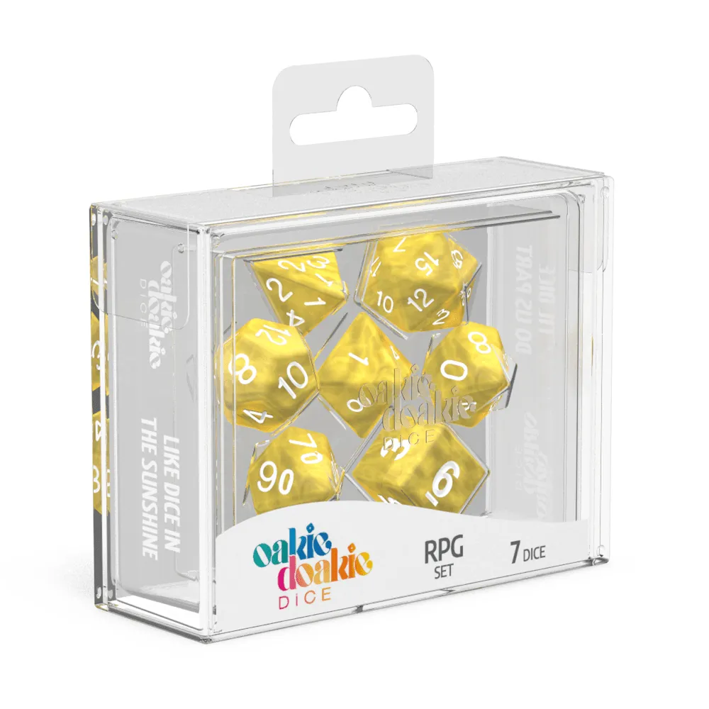 ODD500006 Oakie Doakie Dice RPG Set Marble - Yellow - Oakie Doakie - Titan Pop Culture