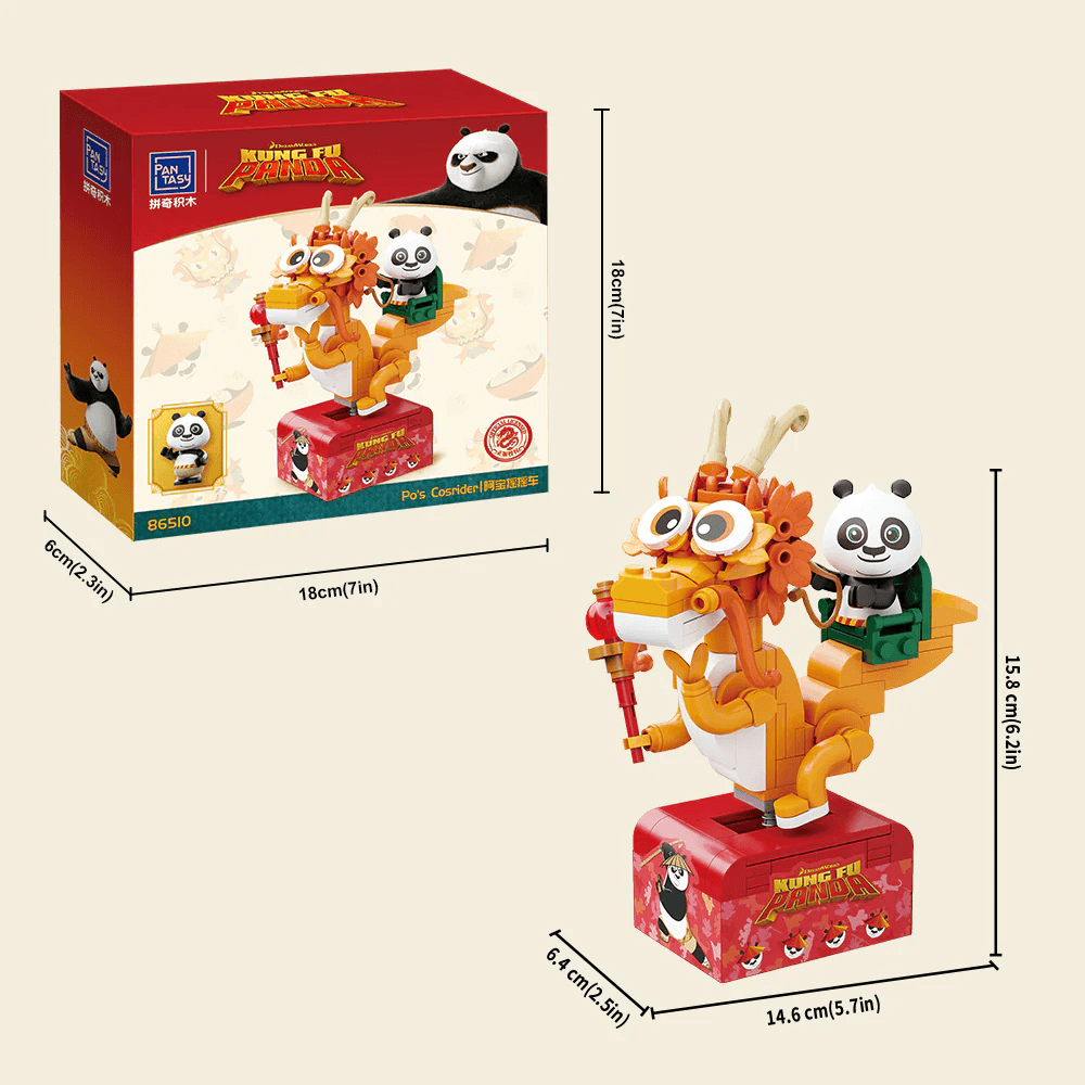 PSY86510 Kung Fu Panda - Po on SkateKart Buildable Figure (186pcs) - Pantasy - Titan Pop Culture