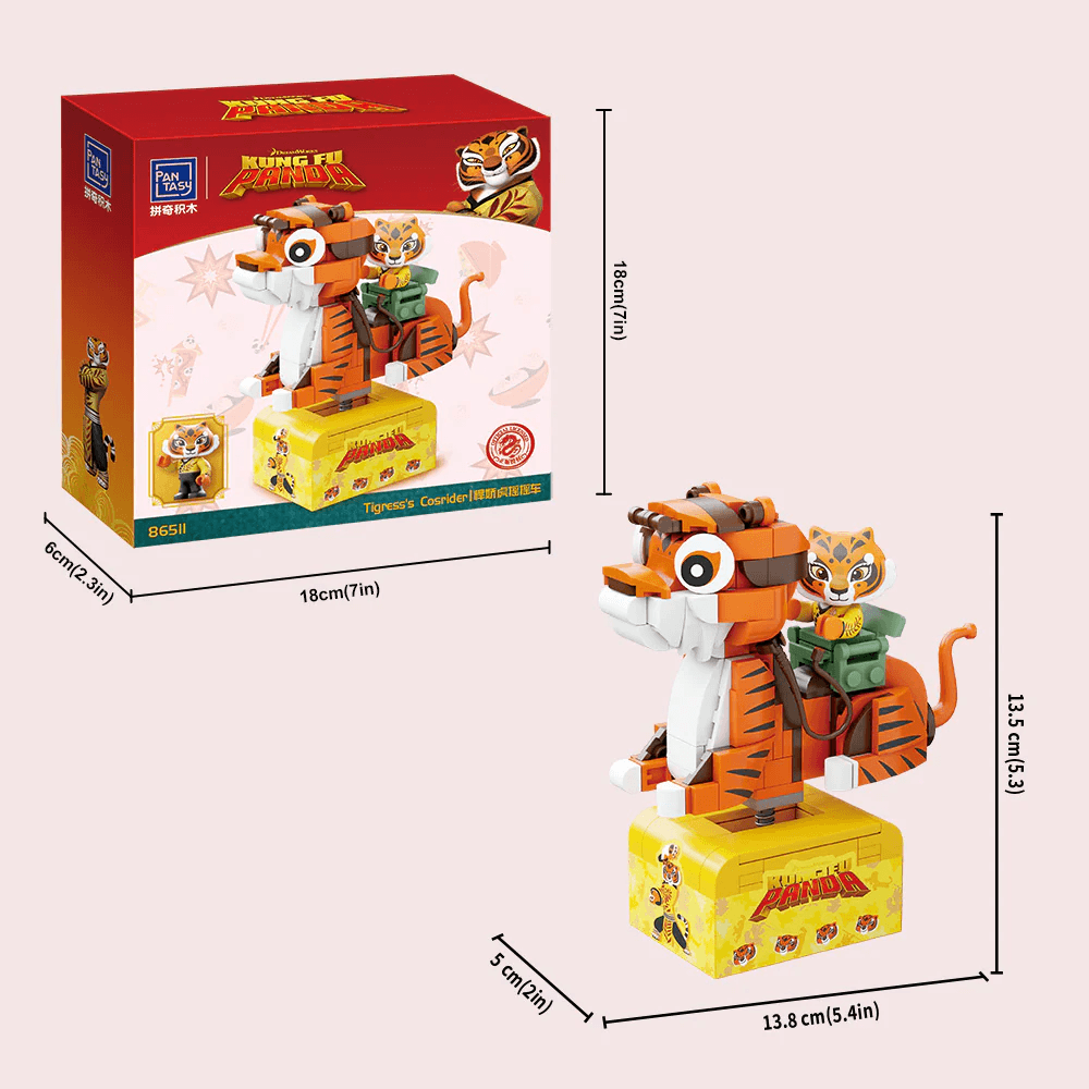 PSY86511 Kung Fu Panda - Tigress on SkateKart Buildable Figure (195pcs) - Pantasy - Titan Pop Culture
