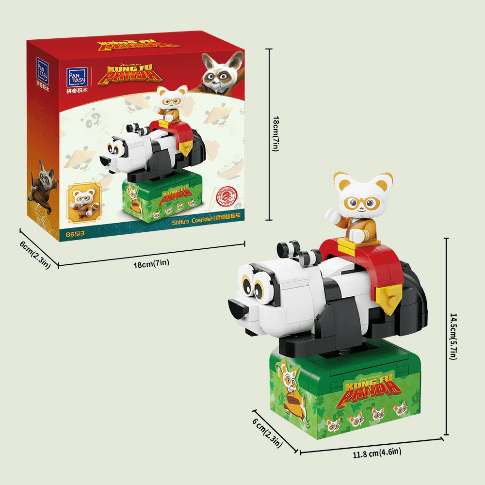 PSY86513 Kung Fu Panda - Shifu on SkateKart Buildable Figure (183pcs) - Pantasy - Titan Pop Culture