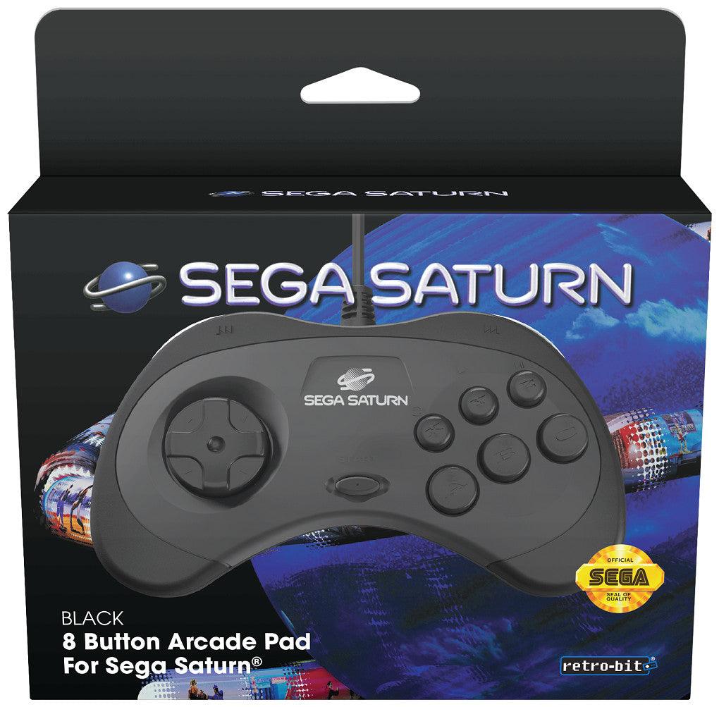 Retro-Bit SEGA Saturn 8-Button Arcade Pad - Black VR Distribution Titan Pop Culture