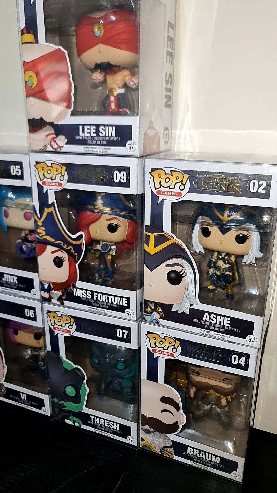 Funko Pop 乙烯基 - 英雄联盟系列（VI、Thresh、Ashe、Jinx、Braum、Miss Fortune、Lee Sin）非常罕见的拱形套装