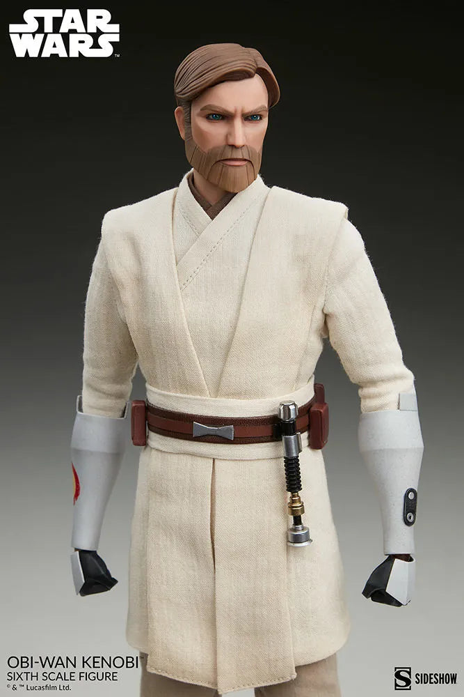 SID100463 Star Wars: Clone Wars - Obi-Wan Kenobi 1:6 Scale 12" Action Figure - Sideshow Collectibles - Titan Pop Culture