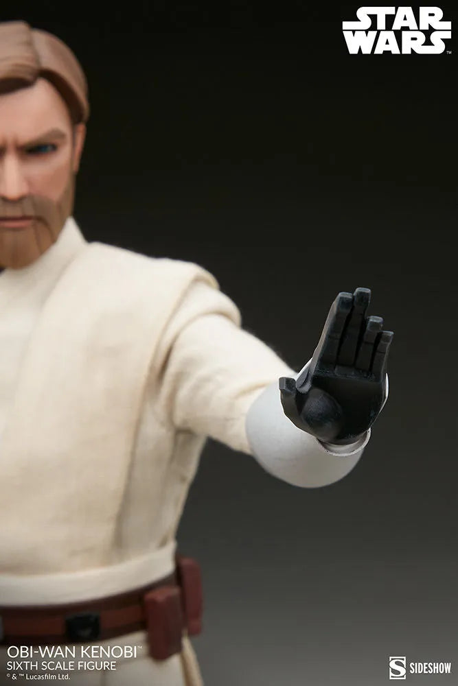 SID100463 Star Wars: Clone Wars - Obi-Wan Kenobi 1:6 Scale 12" Action Figure - Sideshow Collectibles - Titan Pop Culture